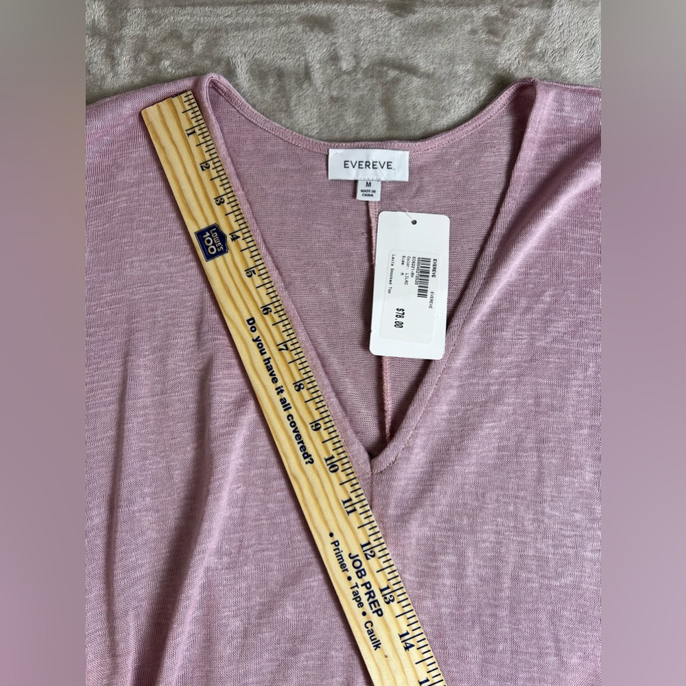 Evereve Dusty Rose V-Neck Smocked Hem Dolman Sleeve Top - Picture 5 of 10